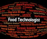 Food Technologist Indicates Eating Job And Foods Stock Photo