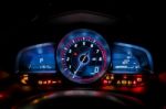 Modern Car Instrument Dashboard Panel Or Speedometer And Full Symbol In Night Time Stock Photo