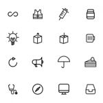 Outline Icon Set  Illustration Eps 10 Stock Photo