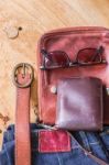 Leather For Travel Stock Photo