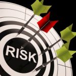 Risk On Dartboard Shows Risky Business Stock Photo