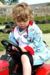 Young Boy Thinking Stock Photo