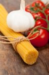 Italian Basic Pasta Ingredients Stock Photo