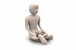 3d Man In Meditation Stock Photo