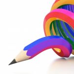 Abstract Colour Pencil Stock Photo