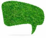 Grass Speech Bubble On White Stock Photo