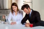 Couple Having Breakfast Stock Photo