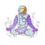 Cosmonaut Padmasana Position Doodle Stock Photo