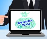 New Zealand Dollar Means Worldwide Trading And Currency Stock Photo