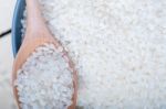 Raw White Rice Stock Photo