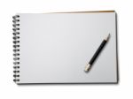 White Paper Notebook Horizontal Stock Photo