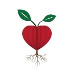 Heart Love Young Plant Flat Icon  Illustration Stock Photo