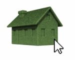 Cursor On Eco Green House Stock Photo