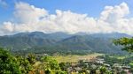 Landscape High Angle View Of The City In The Valley Stock Photo