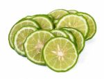 Sliced Bergamot Isolated On The White Background Stock Photo