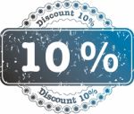 Stamp Discount Ten Percent Stock Photo