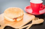 Delicious Deep Fried Pork Burger Stock Photo