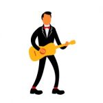 Guitarist In Tuxedo Playing Guitar Retro Stock Photo