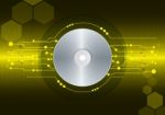 Disk With Digital Background Stock Photo