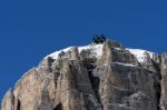 View Of A Cable Car Station In The Dolomites At The Pordoi Pass Stock Photo