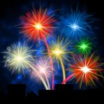 Color Fireworks Shows Explosion Background And Celebration Stock Photo