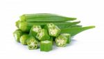 Okra Isolated On The White Backgroud Stock Photo