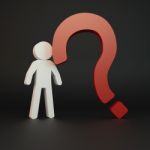 Person With Red Question Mark Stock Photo