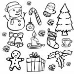 Set Of Christmas Doodle- Hand Drawn Stock Photo