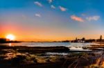 Sun Setting Over Bosham Stock Photo