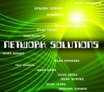 Network Solutions Represents Global Communications And Communica Stock Photo