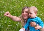 Young Mother With Her Son Stock Photo