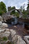 Packhorse Bridge At Carrbridge Scotland Stock Photo