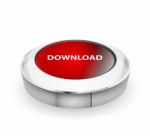 3d Download Button Stock Photo