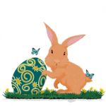 Rabbit Hold Easter Egg Stock Photo