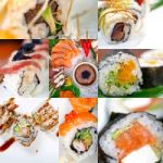 Japanese Sushi Collage Stock Photo