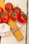 Italian Basic Pasta Ingredients Stock Photo