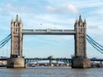 Tower Bridge Seen From A River Bus In London Stock Photo