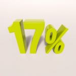 Percentage Sign, 17 Percent Stock Photo