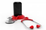 Stethoscope With Mobile Phone Stock Photo