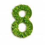 Alphabet Number 8 With Leaves Stock Photo