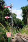 Railway Signals At Four Marks Stock Photo