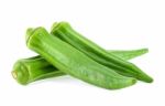 Okra Isolated On The White Background Stock Photo