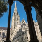 Exterior View Of Salisbury Cathedral Stock Photo