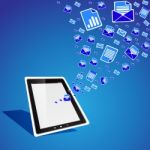 Tablet Pc With Communication Icons Stock Photo