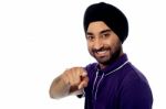 Indian Guy Pointing You Out Stock Photo