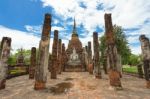 Unesco World Heritage Site Wat Sa Si In Sukhothai Stock Photo