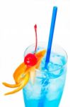 Blue Long Drink Cocktail Stock Photo