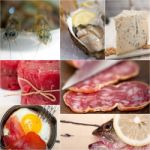 High Protein Food Collection Collage Stock Photo