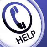 Help Button Shows Call For Advice Or Assistance Stock Photo