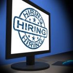 Hiring Computer Message Shows Career Online Hire Jobs Stock Photo